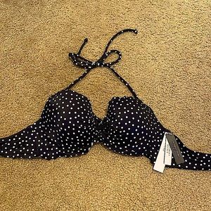 VICTORIA Secret Bikini Bra halter polka dot Top. Swimwear. Never worn with tags